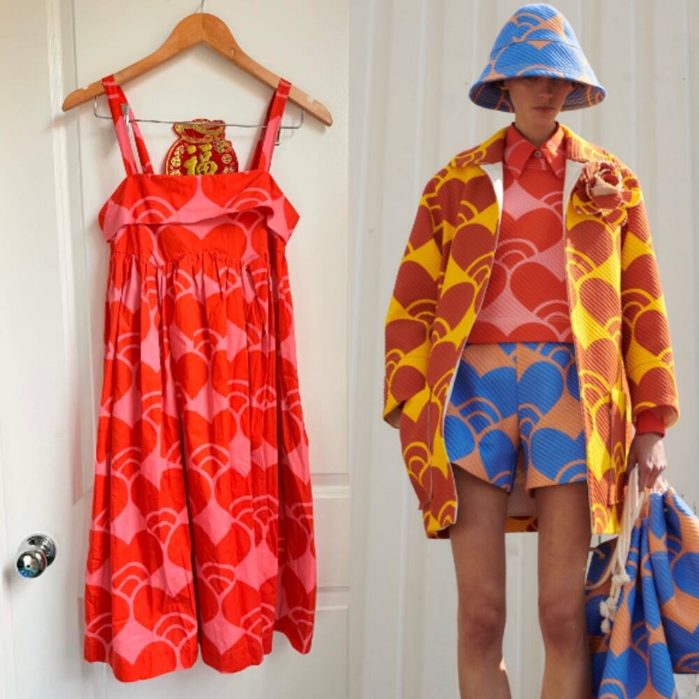 ODEEH FW Cruise 2023 Collection Persimmon Print Mini Dress Size 34 1198€ Germany